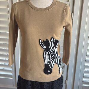 Talbots Petite Zebra Sweater, Size Small Petite